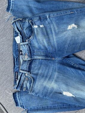True Religion light blue denim jeans with contrast stitching